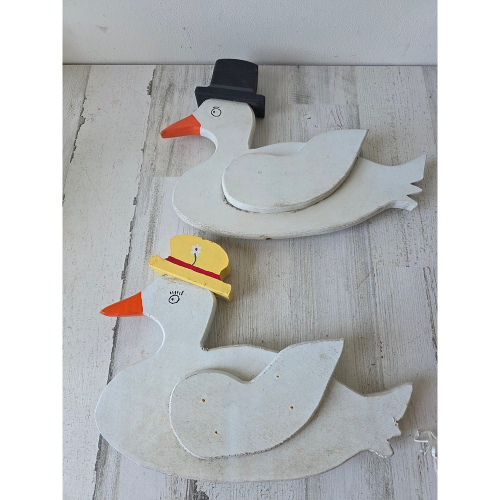 Vintage wooden duck decor male female hat unique cottage core Grandma core